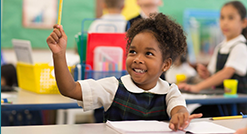 Preschooler girl in classroom